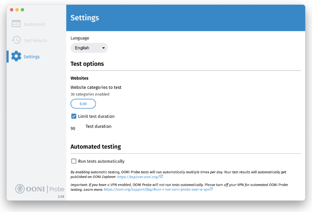 Automated testing disabled Automated testing disabled