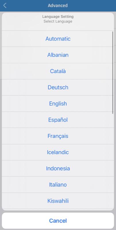 Language Settings Language Settings