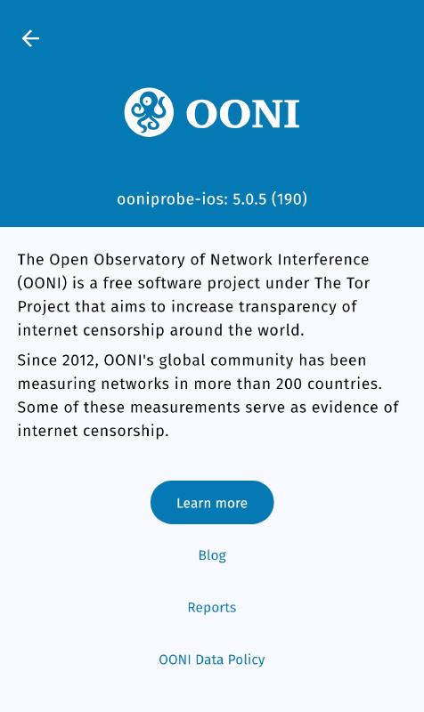 OONI About page OONI About page