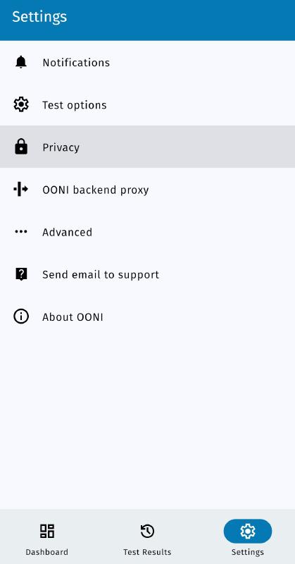 Privacy settings Privacy settings