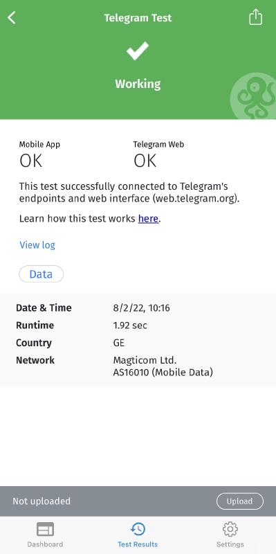 Telegram test result Telegram test result