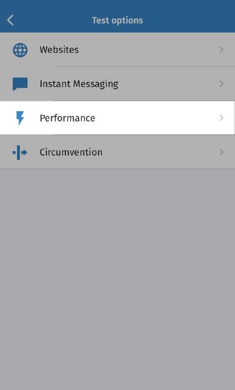 Performance settings Performance settings