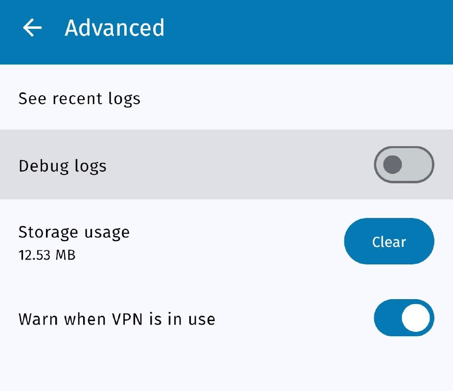 Advanced settings Advanced settings